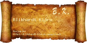 Blikhardt Klára névjegykártya
